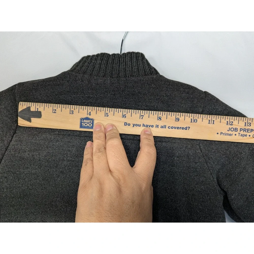 Penelope Mack Girls Dark Gray Button Front Embroidered Flower‎ Coat Size 4T